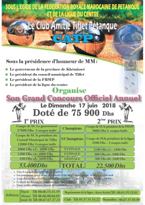 Concours Officiel du club CATP- Tiflet le 17/06/2018