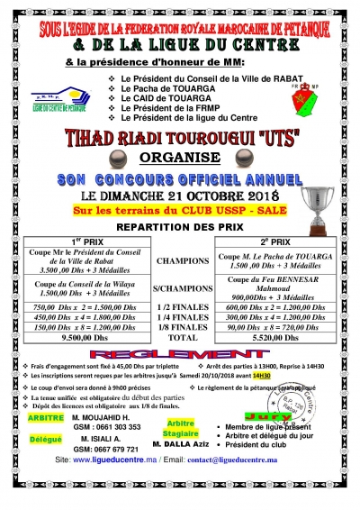 Concours Officiel du club UTS - Touarga le 21/10/2018