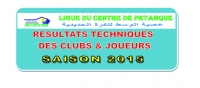 Resultats Techniques des Clubs et Joueurs de la Ligue du Centre saison 2015 du 15/02 au 29/11/2015 (Fin de Saison)
